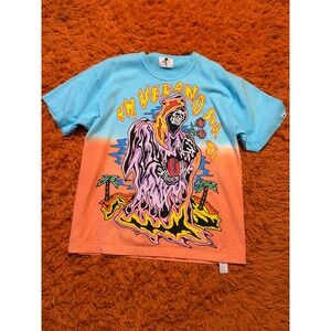 Warren Lotas Un Verano Sin Ti Bad Bunny Reaper T-Shirt Blue Orange Large